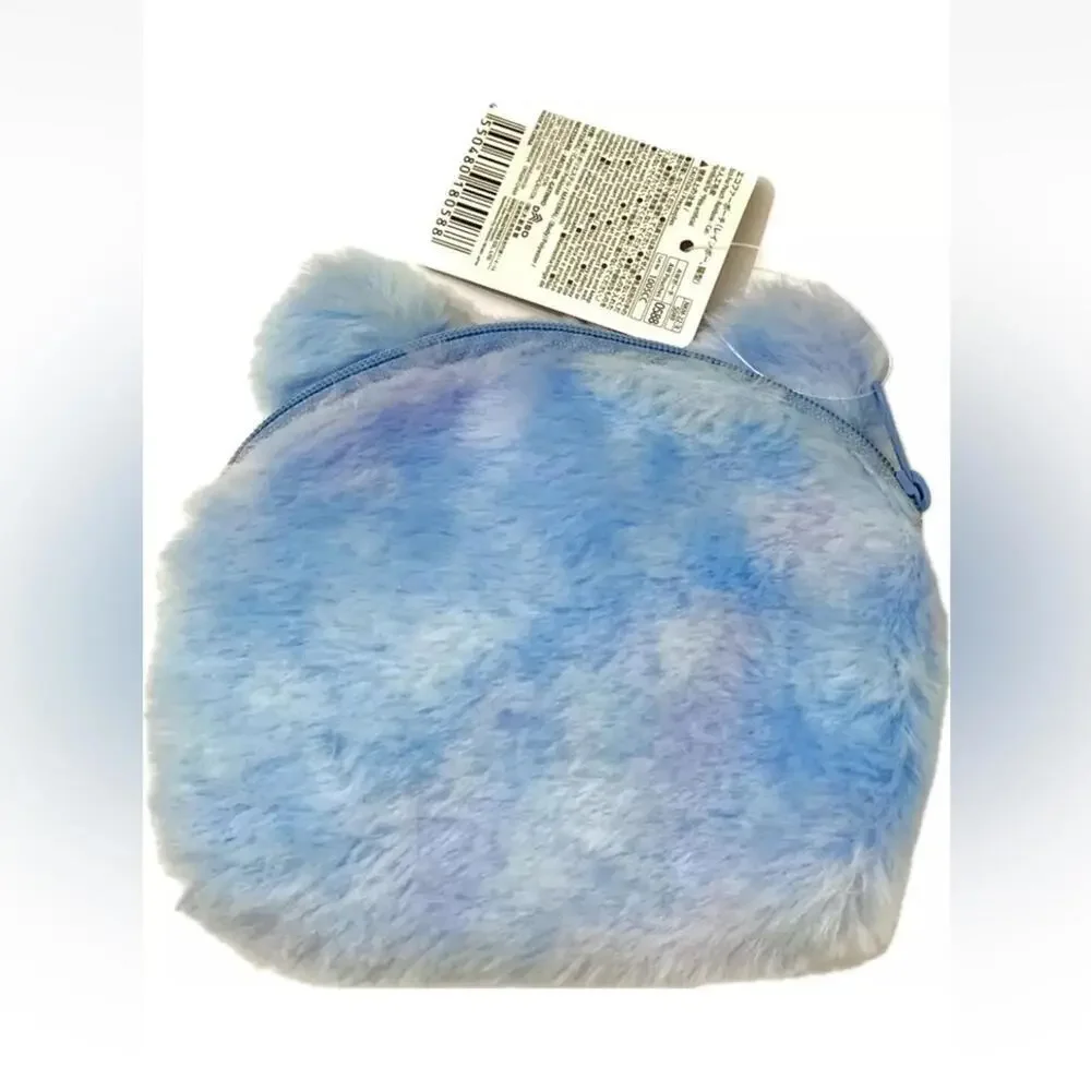 Cat Ear Pouch SET OF 2, Rainbow Ombre Tie Dye Purple Blue Kawaii